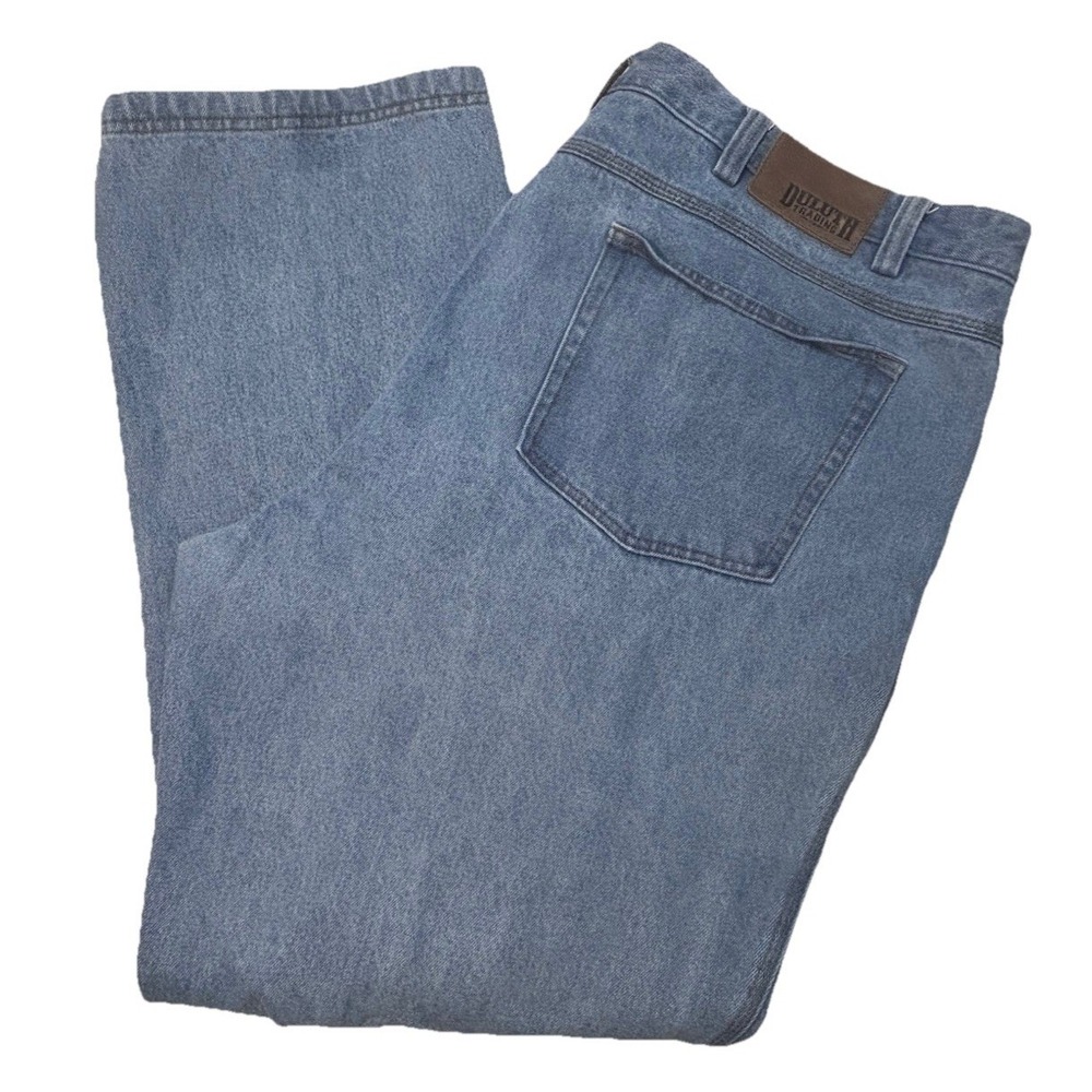 Duluth Trading Coβ Relaxed Fit Jeans Mens 46x32 Light Blue Denim Workwear